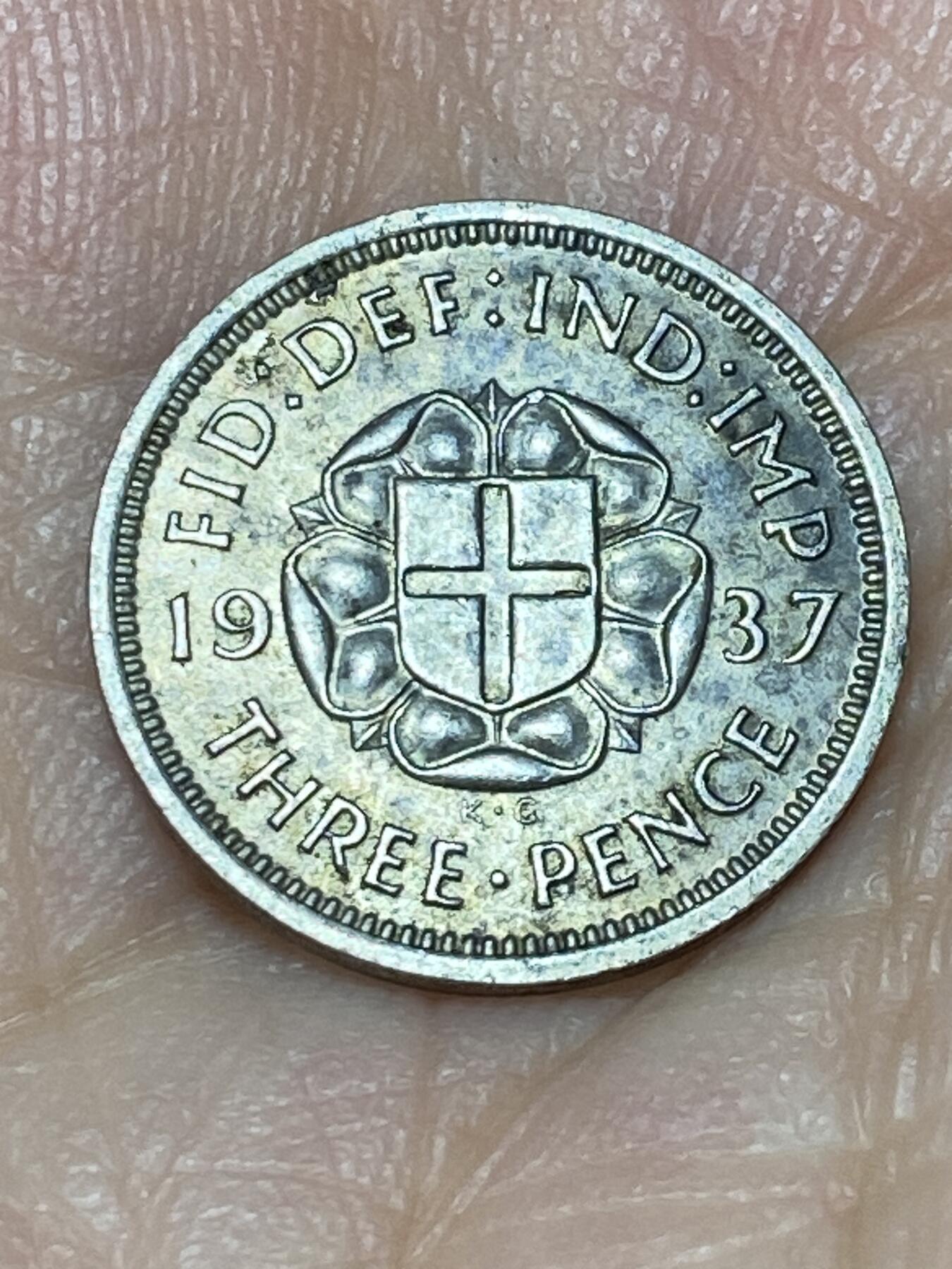 2025年第九十三场(总第一百一十九场）外国好品散币(免佣金) 英国🇬🇧1937年3便士银币(乔治六世加冕年，第一版首发年，500银)