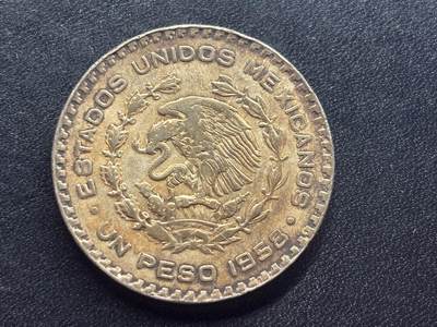 邮泉阁限时拍卖第二十五场 各国硬币专场（硬币在国外） - 墨西哥1958年1比索0.100银币16克