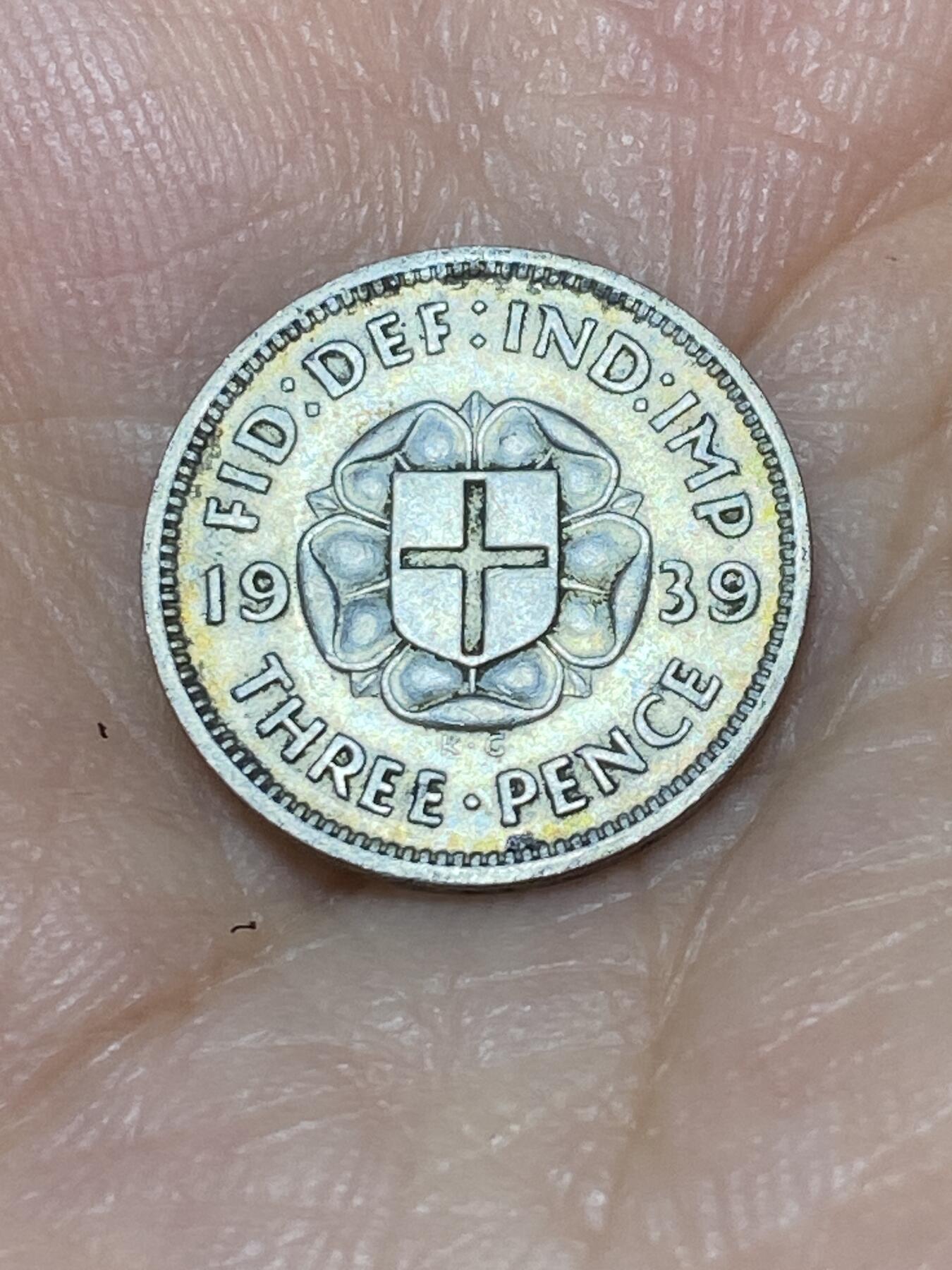 2025年第九十三场(总第一百一十九场）外国好品散币(免佣金) 英国🇬🇧1939年3便士银币(乔治六世第一版，500银)