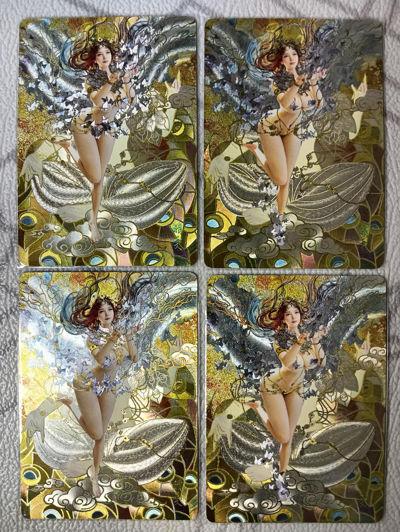 花开卡拍第39期（9月21号周日截拍，品控勿拍!!!拍品不寄存，运费5元，自制卡难免瑕疵，可能存在轻微撞角爆边等出厂瑕疵，品控介意勿拍！） 燎原人间传 刷子 晴雯 双服饰双工艺，粗闪和幻彩粗闪
