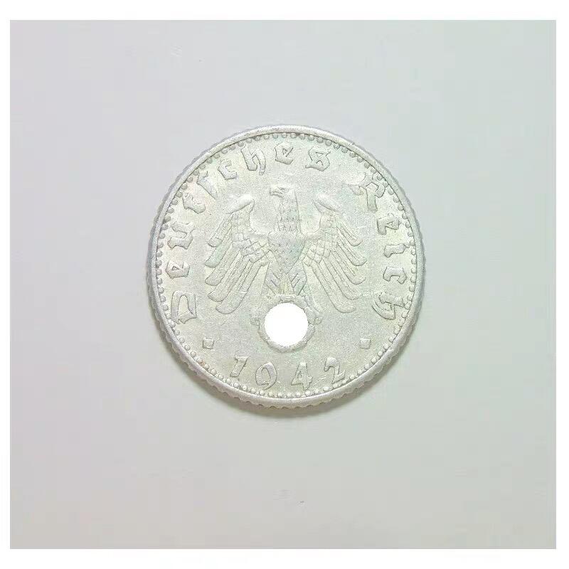 德国第三帝国1942年D版50芬尼 极美品