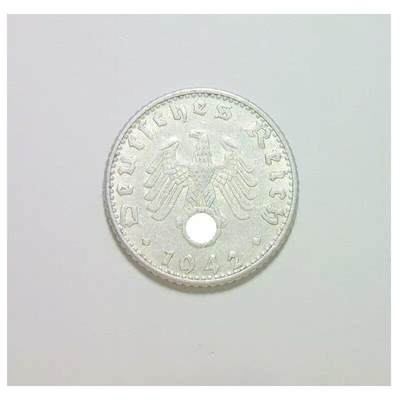 德国第三帝国1942年D版50芬尼 极美品 - 德国第三帝国1942年D版50芬尼 极美品