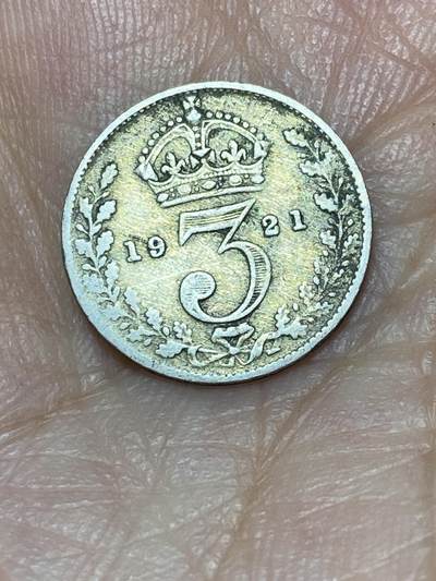 2025年第九十三场(总第一百一十九场）外国好品散币(免佣金) - 英国🇬🇧1921年3便士银币(乔治五世第一版，925高银)