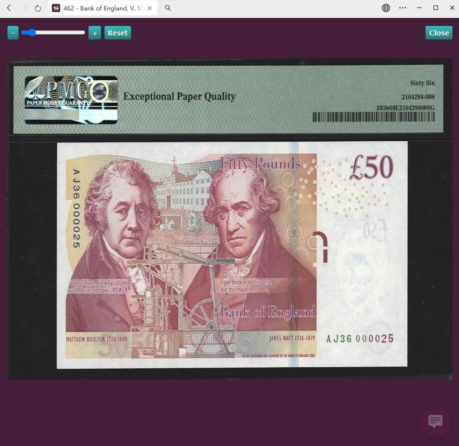 【礼羽收藏】🌏世界钱币拍卖第103期 【AJ36 000025】2015年英国F序列50镑纸币 女王钞 AJ36 末冠首发 无347尾25 十位小号 英国市场上十位小号 上千镑一张 难得 这张小号 来自英国SPINK裸钞小号拍卖