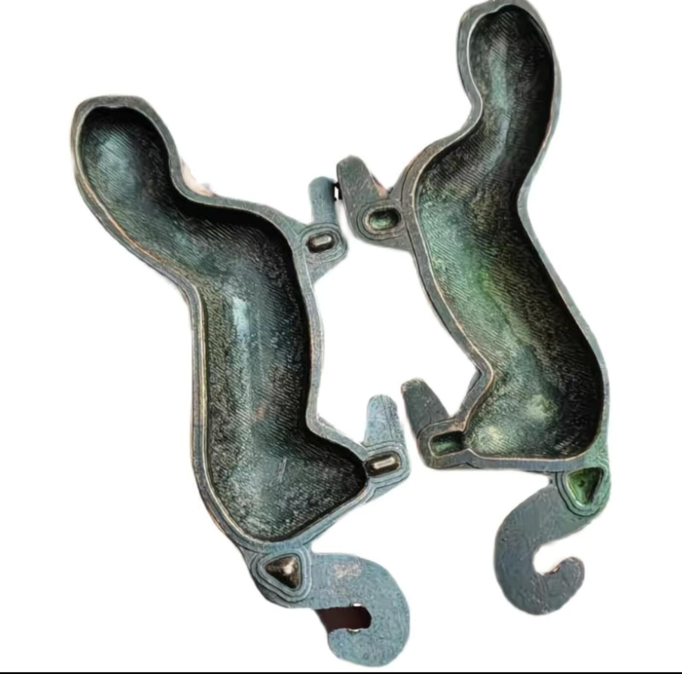 古玩杂相专场《4》 古玩老铜器虎符摆件 长约11cm