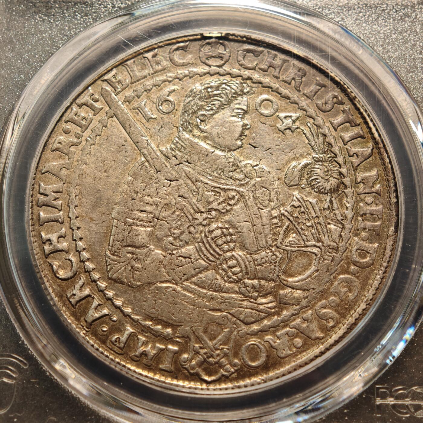 【德藏】世界币章拍卖第147期（拍品征集中~欢迎藏友联系） 1604年 德国萨克森克里斯蒂安·约翰·乔治老泰勒大银币 PCGS XF 保存不易