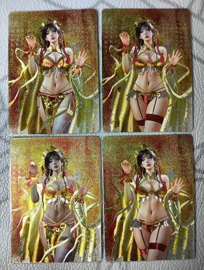 花开卡拍第39期（9月21号周日截拍，品控勿拍!!!拍品不寄存，运费5元，自制卡难免瑕疵，可能存在轻微撞角爆边等出厂瑕疵，品控介意勿拍！） - 燎原人间传 刷子 冯小怜 双服饰双工艺，粗闪和幻彩粗闪