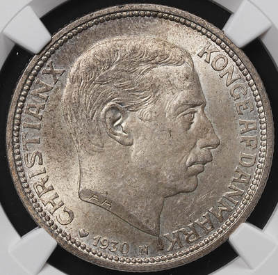 修遠堂世界钱币第八十五期 - NGC MS64 1930年丹麦国王60大寿纪念2克朗银币