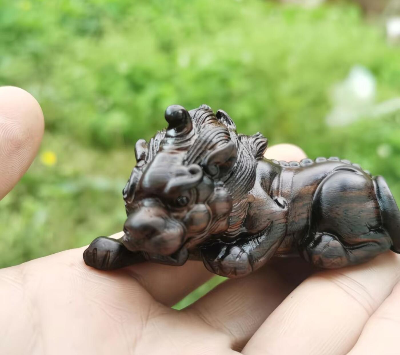 古玩杂相专场《4》 《天禄招财貔貅》沉香木雕 貔貅实木雕刻手把件