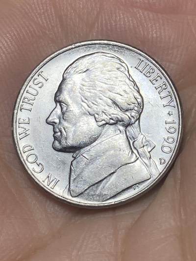 2025年第九十三场(总第一百一十九场）外国好品散币(免佣金) - 好品–美国🇺🇸1990年5分(杰斐逊5分，第三版D标丹佛造)