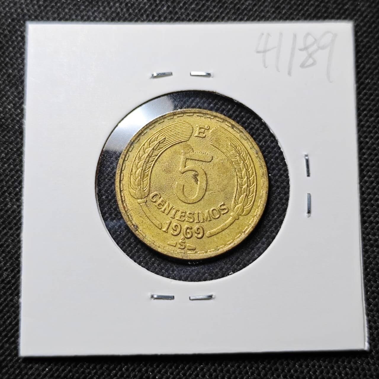 KK钱币收藏小铺 第341场 2月预留时间 周末发货 1969智利5分 飞鹰