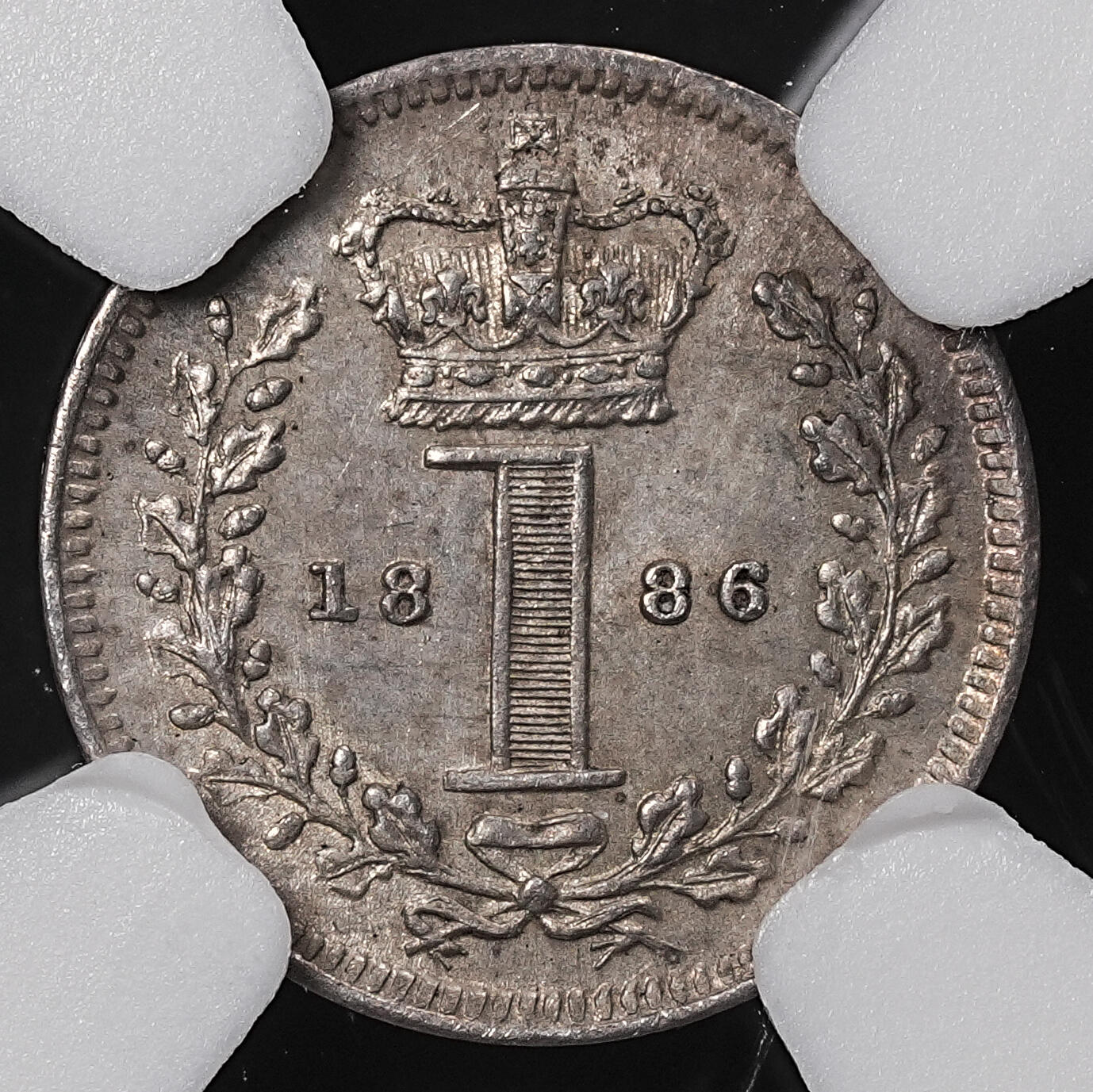 修遠堂世界钱币第八十五期 NGC MS63 1886年英国濯足1便士银币
