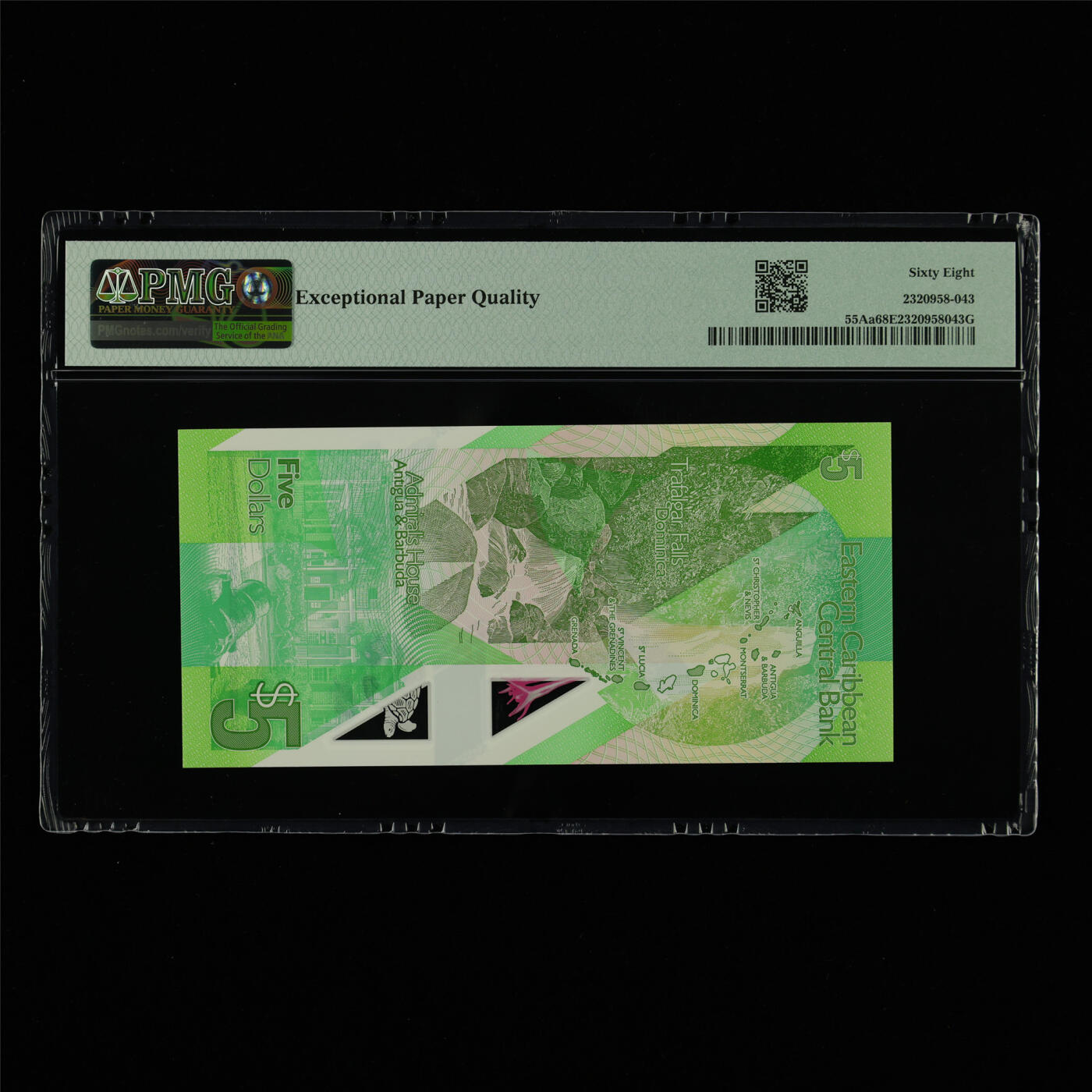 【亘邦集藏】第213期拍卖 2021年 东加勒比海5元 PMG 68EPQ CZ781548