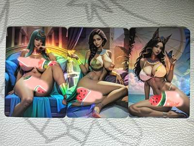 花开卡拍第39期（9月21号周日截拍，品控勿拍!!!拍品不寄存，运费5元，自制卡难免瑕疵，可能存在轻微撞角爆边等出厂瑕疵，品控介意勿拍！） - 妹卡套卡 彩闪3张