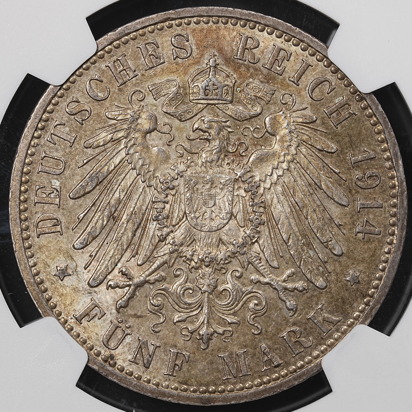 修遠堂世界钱币第八十五期 NGC AU58 1914年普鲁士-威廉二世戎装5马克大银币