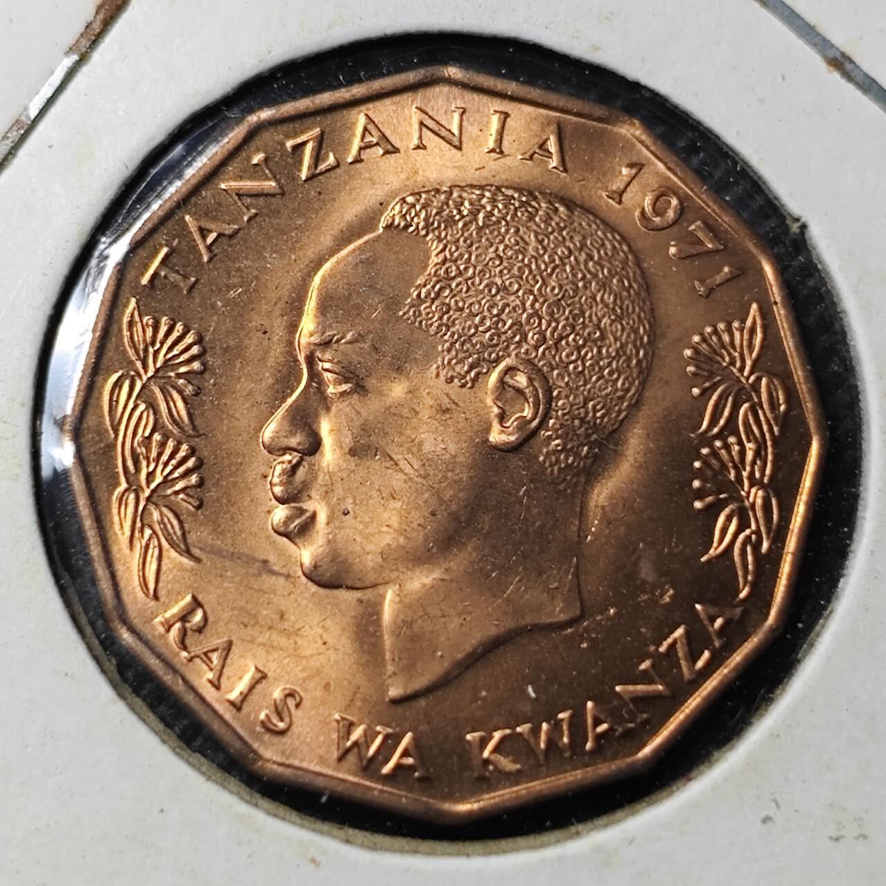 KK钱币收藏小铺 第341场 2月预留时间 周末发货  1971坦桑尼亚5分铜币 好品