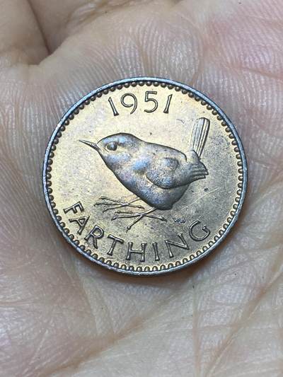 2025年第九十三场(总第一百一十九场）外国好品散币(免佣金) - 带光好品–英国🇬🇧1951年1法新(乔治六世第二版)