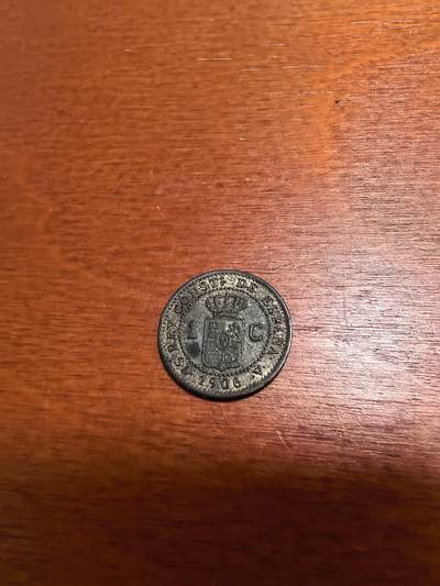 长老汇蛇年精选第四十八场拍卖 1906西班牙阿方索十三世1分铜币