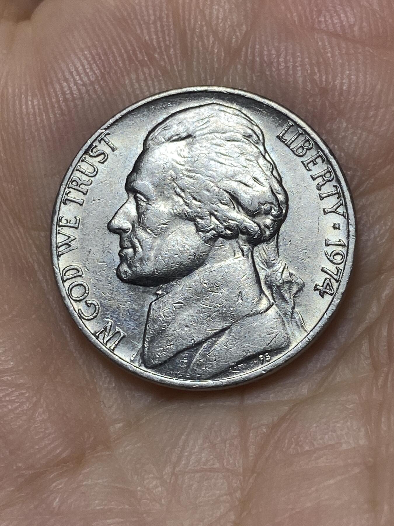 2025年第九十三场(总第一百一十九场）外国好品散币(免佣金) 美国🇺🇸1974年5分(杰斐逊5分，第三版无标)