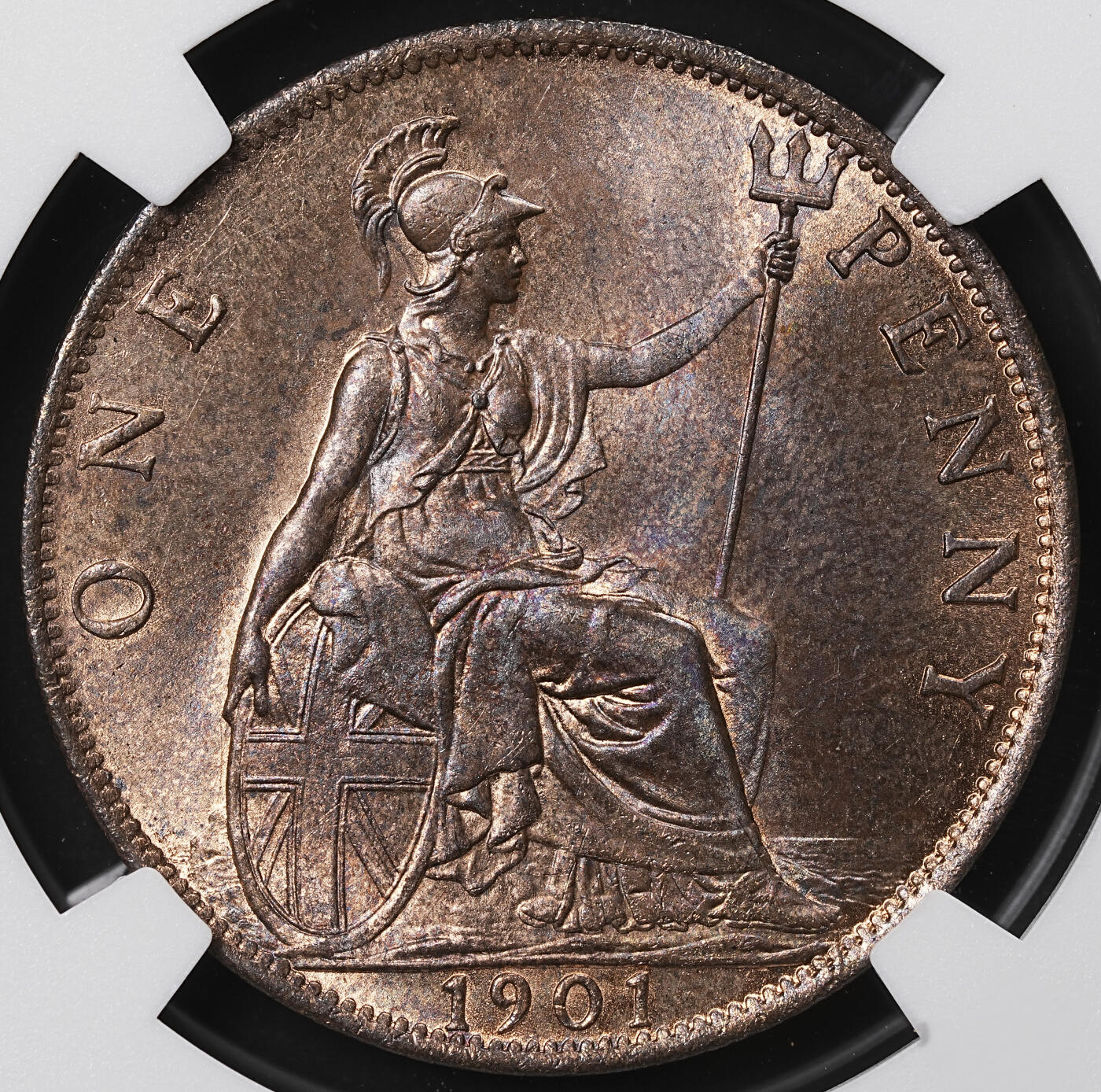修遠堂世界钱币第八十五期 NGC MS64RB 1901年英国1便士铜币