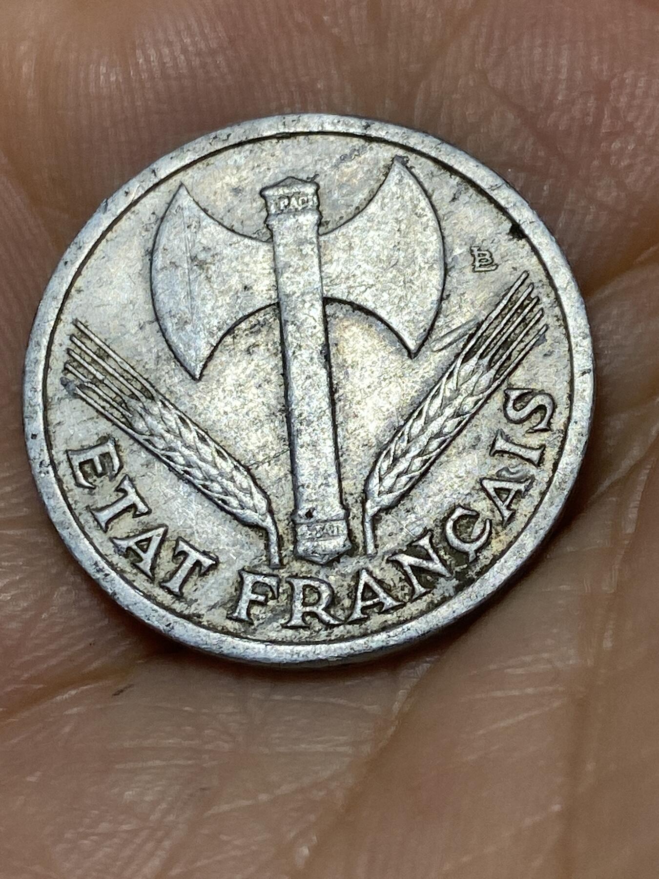2025年第九十三场(总第一百一十九场）外国好品散币(免佣金) 法国🇫🇷1943年1法郎(维希傀儡政府时期，仅发行3年)