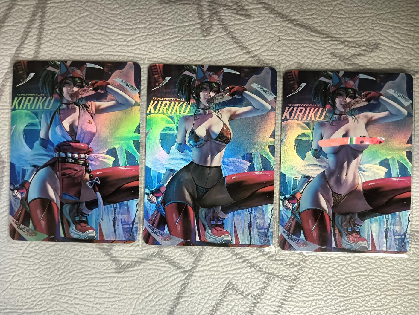 花开卡拍第39期（9月21号周日截拍，品控勿拍!!!拍品不寄存，运费5元，自制卡难免瑕疵，可能存在轻微撞角爆边等出厂瑕疵，品控介意勿拍！） 雾子彩闪三渐变