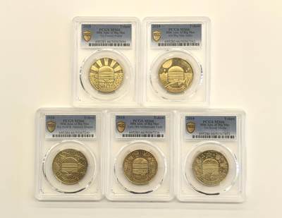 博洋堂世界钱币拍卖第140期（全场包邮） - PCGS MS66 2018年麦当劳巨无霸汉堡上市50周年纪念Token全套5枚，全套评级高分非常少见，第一枚背面卡槽有2处小磕