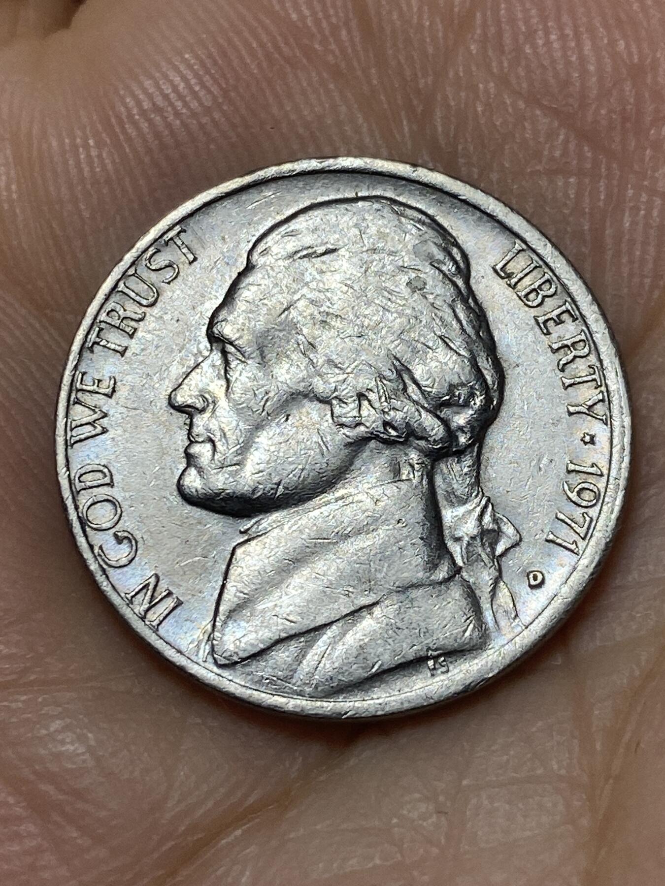 2025年第九十三场(总第一百一十九场）外国好品散币(免佣金) 美国🇺🇸1971年5分(杰斐逊5分，第三版D标丹佛造)