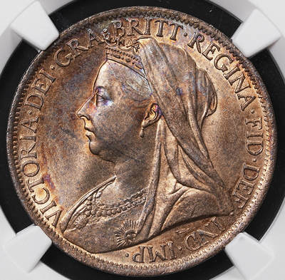 修遠堂世界钱币第八十五期 - NGC MS64RB 1901年英国1便士铜币