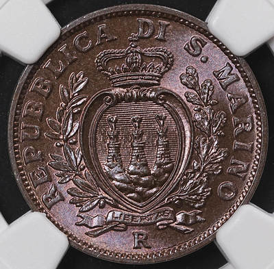 修遠堂世界钱币第八十五期 - NGC MS64RB 1938年圣马力诺10分铜币