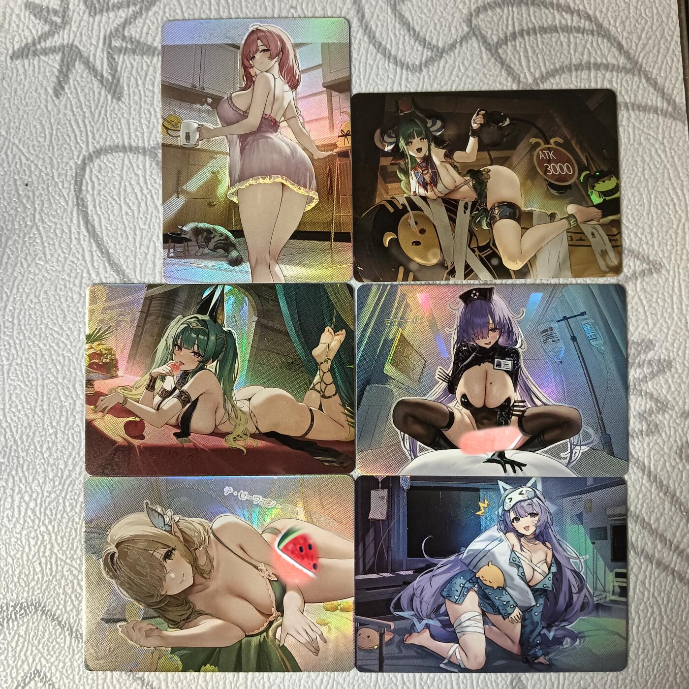 花开卡拍第39期（9月21号周日截拍，品控勿拍!!!拍品不寄存，运费5元，自制卡难免瑕疵，可能存在轻微撞角爆边等出厂瑕疵，品控介意勿拍！） 姬卡碧蓝航线彩闪6张