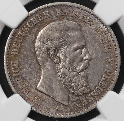 修遠堂世界钱币第八十五期 - NGC AU53 1888年普鲁士2马克银币 腓特烈三世