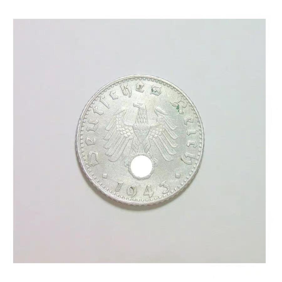 稀年 德国第三帝国1943年G版50芬尼 极美品