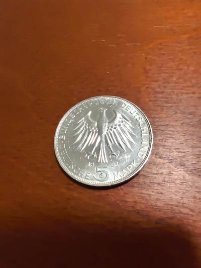 长老汇蛇年精选第四十八场拍卖 1968西德梅卡特逝世375周年5马克银币，11.2克625银