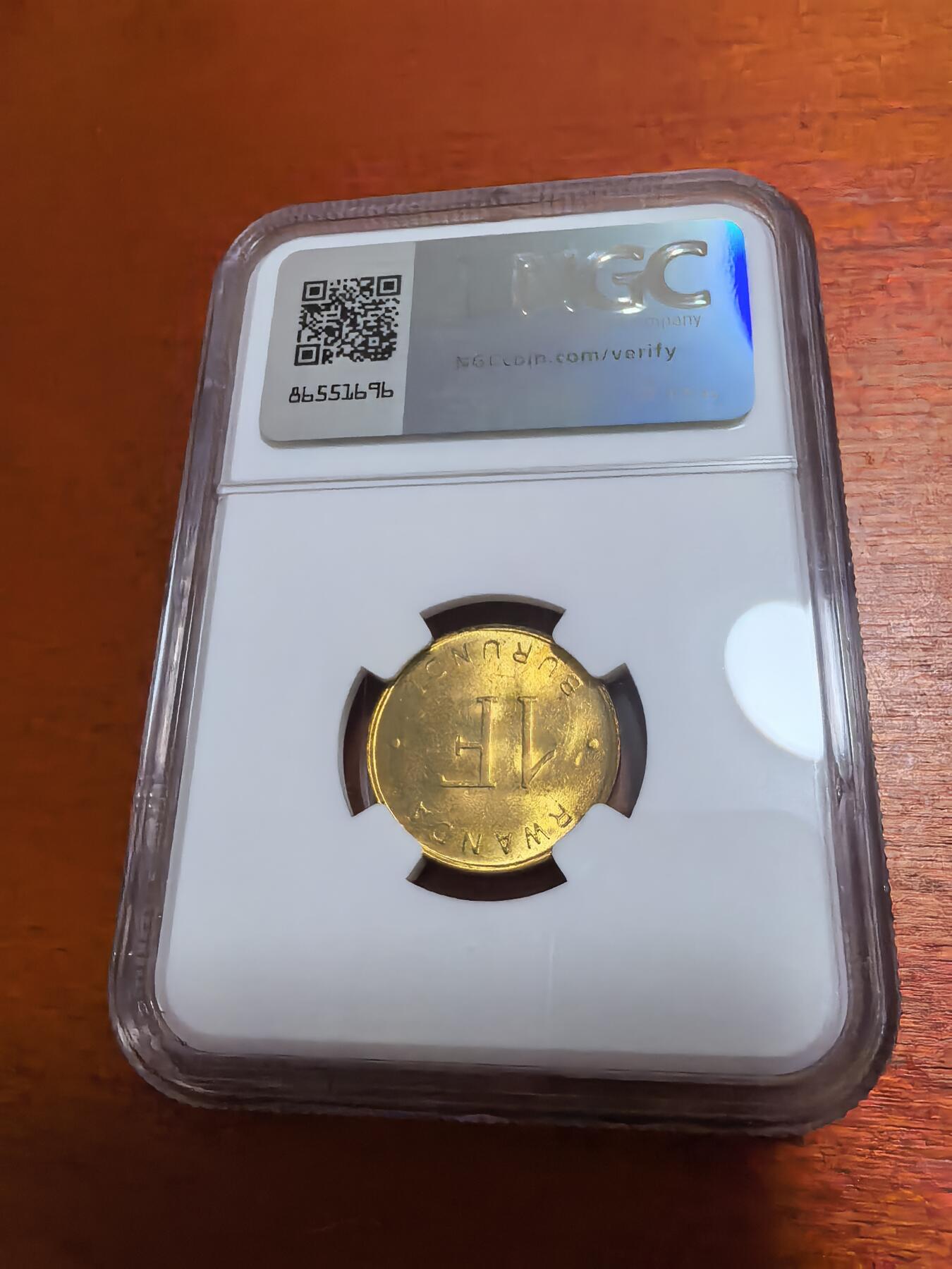 长老汇蛇年精选第四十八场拍卖 1961卢旺达狮子1法郎铜镍币，NGC 63，季军，更高7枚