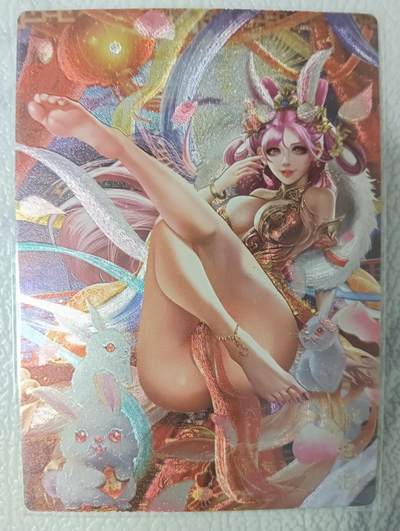 花开卡拍第39期（9月21号周日截拍，品控勿拍!!!拍品不寄存，运费5元，自制卡难免瑕疵，可能存在轻微撞角爆边等出厂瑕疵，品控介意勿拍！） - 卡玩帕克 生肖春兔1673号 粗闪