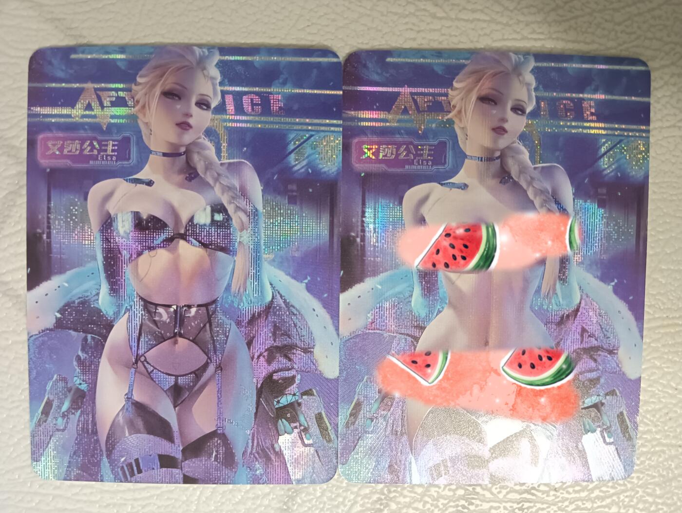 花开卡拍第39期（9月21号周日截拍，品控勿拍!!!拍品不寄存，运费5元，自制卡难免瑕疵，可能存在轻微撞角爆边等出厂瑕疵，品控介意勿拍！） 艺术对卡 纱布闪2张