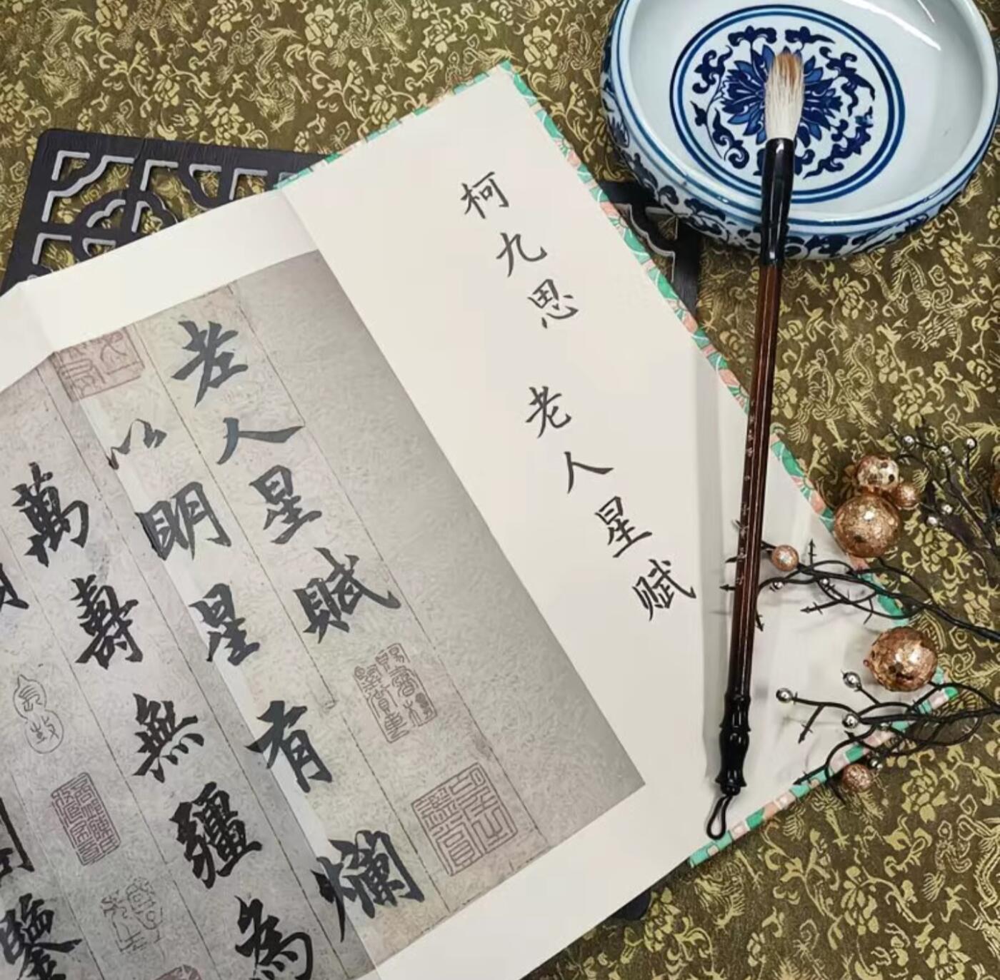 历代书法名帖经折装系列专场 柯九思老人星赋 历代书法名帖毛笔字帖 