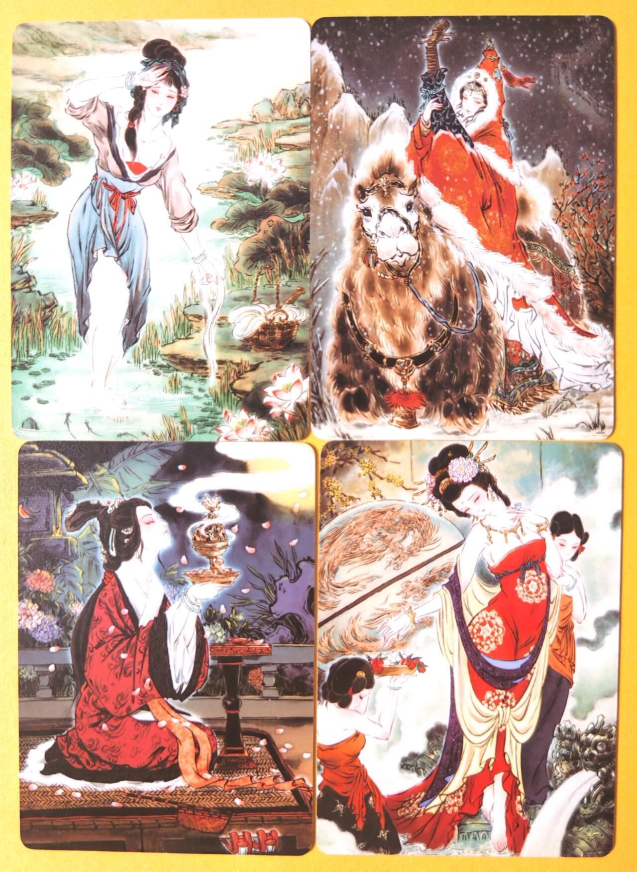 趣卡卡拍No.16期（无佣金免手续费，分享成交有奖） 【普卡】焱卡文化 彫仙 列仙卷特卡 四大美女普卡1套4张