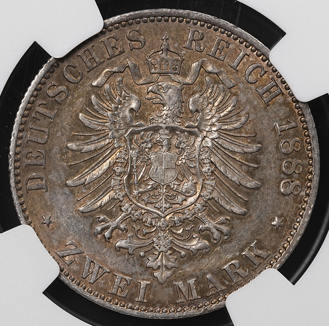 修遠堂世界钱币第八十五期 NGC AU53 1888年普鲁士2马克银币 腓特烈三世