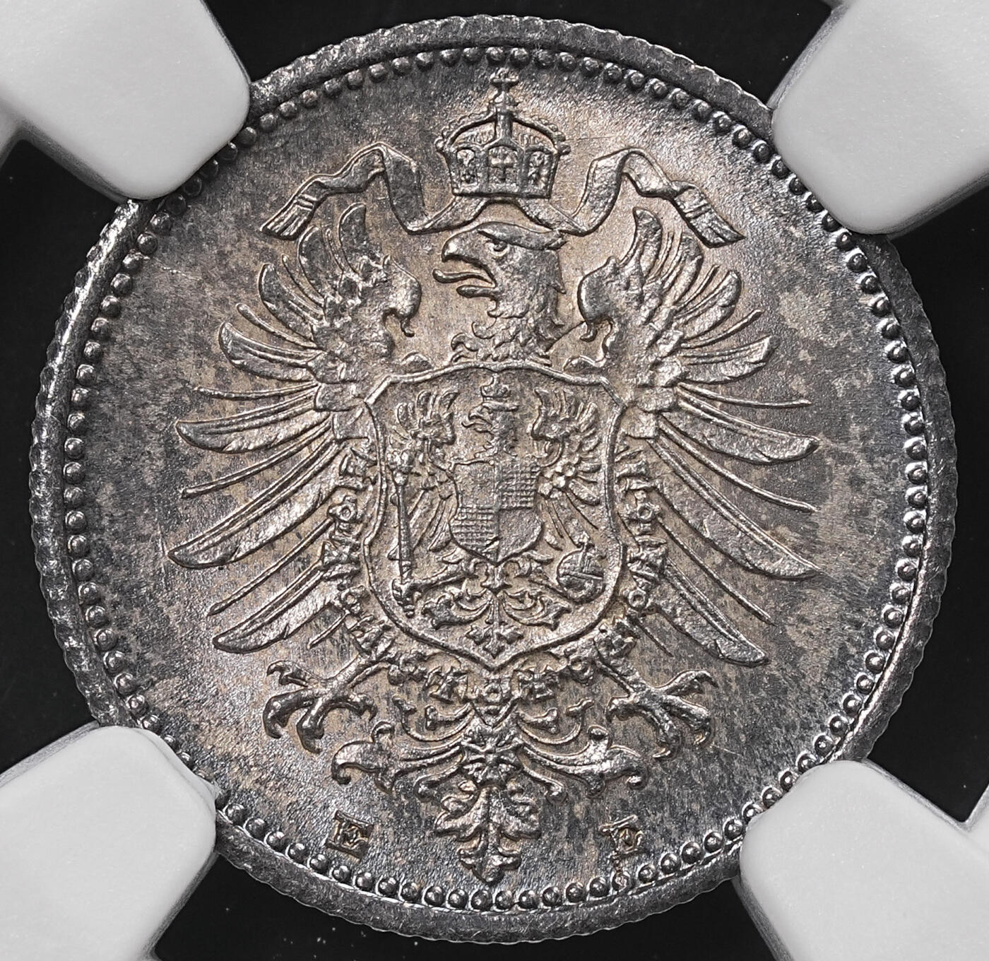 修遠堂世界钱币第八十五期 NGC MS62 1876年德国20芬尼银币 E厂铭