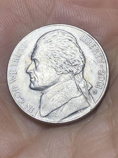 2025年第九十三场(总第一百一十九场）外国好品散币(免佣金) - 美国🇺🇸2001年5分(杰斐逊5分，第三版D标丹佛造)