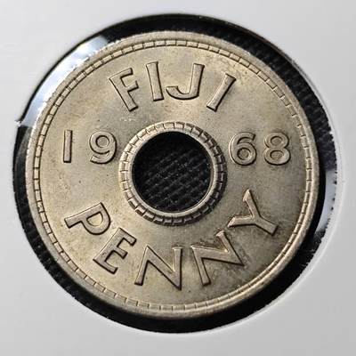 KK钱币收藏小铺 第340场 2月预留时间 周末发货 - 1968英属斐济1便士好品