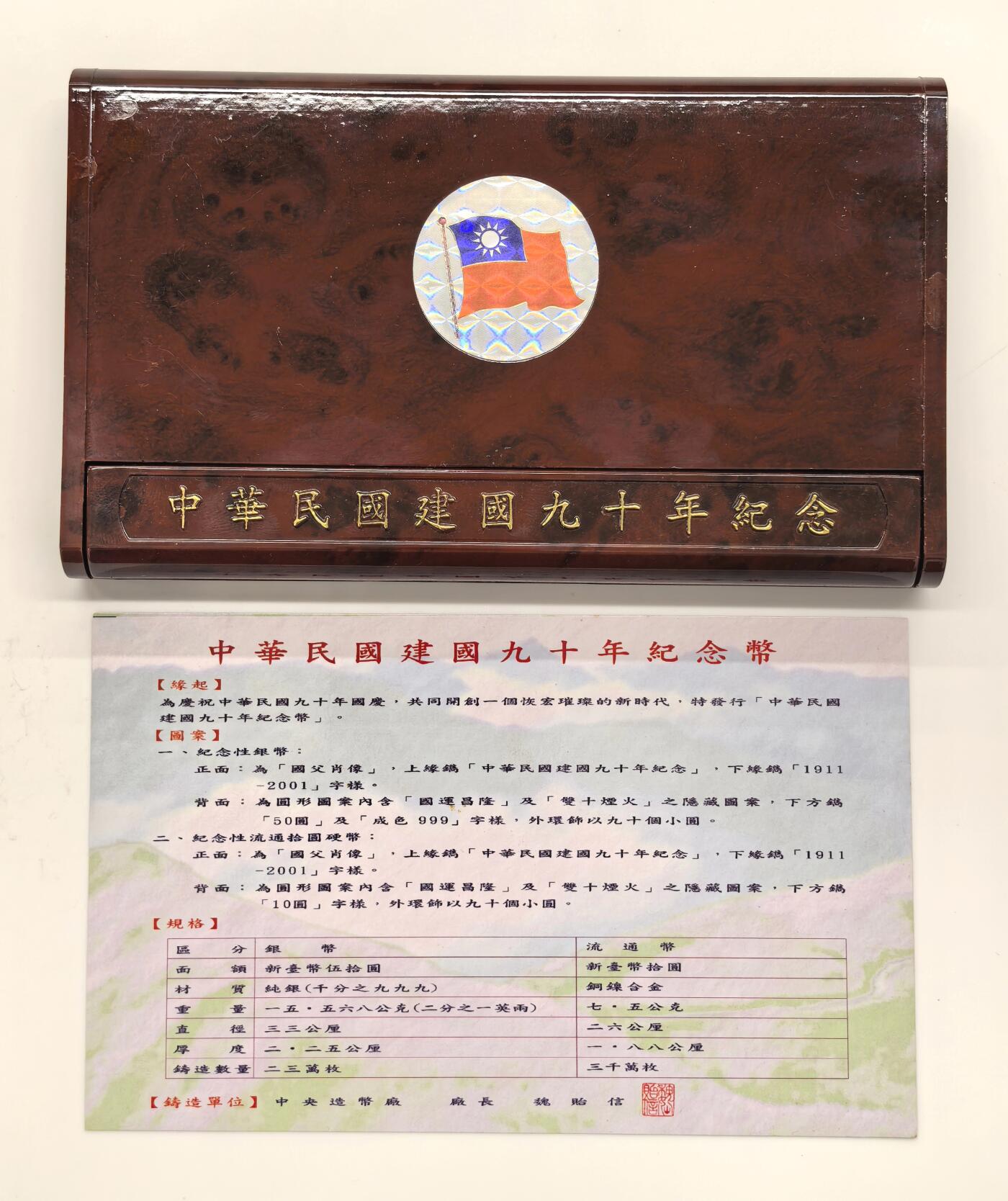 博洋堂世界钱币拍卖第140期（全场包邮） 台湾省中华民国九十周年纪念套币，一银二镍，少见品种