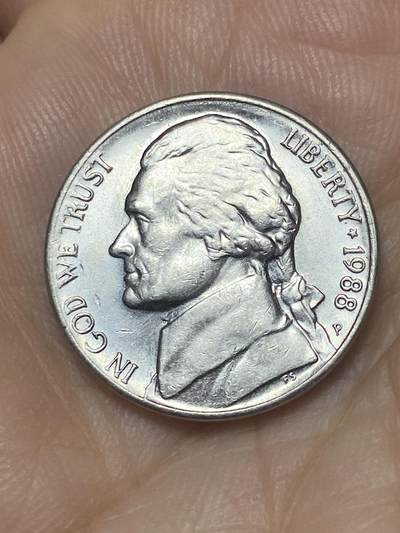 2025年第九十三场(总第一百一十九场）外国好品散币(免佣金) - 好品–美国🇺🇸1988年5分(杰斐逊5分，第三版P标费城造)