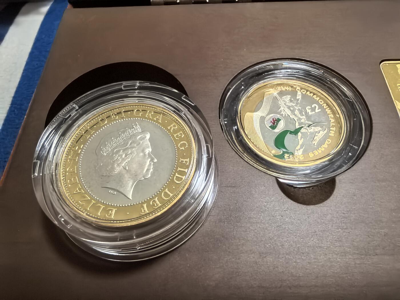 长老汇蛇年精选第四十八场拍卖 2002英国曼切斯特英联邦运动会4枚套装——英格兰+苏格兰+威尔士+北爱尔兰2英镑镀金加厚精制银币，盒证全