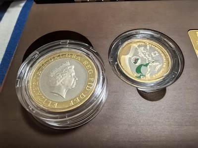 长老汇蛇年精选第四十八场拍卖 2002英国曼切斯特英联邦运动会4枚套装——英格兰+苏格兰+威尔士+北爱尔兰2英镑镀金加厚精制银币，盒证全