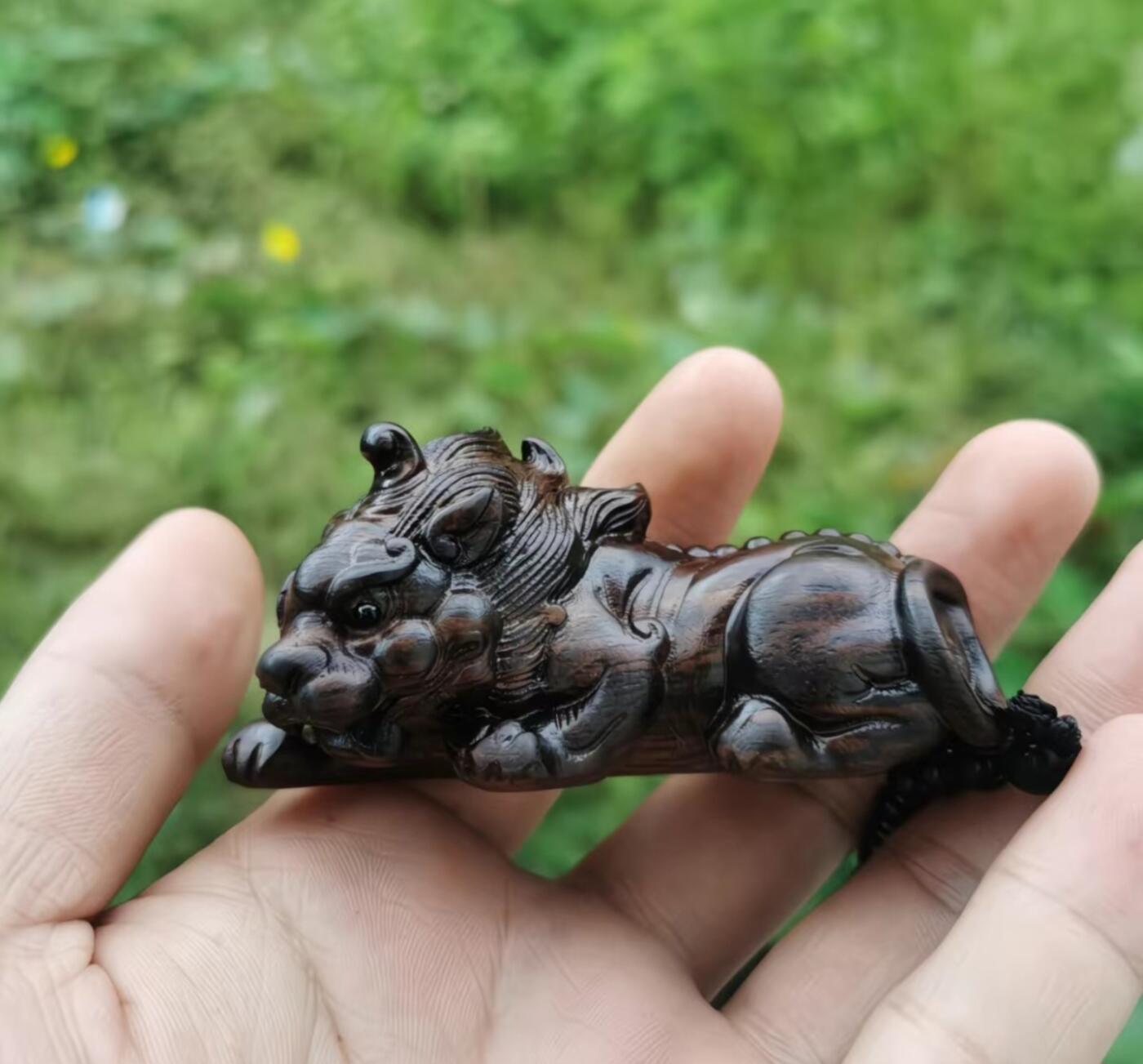 古玩杂相专场《4》 《天禄招财貔貅》沉香木雕 貔貅实木雕刻手把件