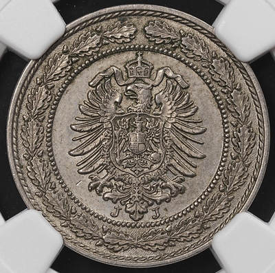 修遠堂世界钱币第八十五期 - NGC MS63 1887年德国20芬尼镍币 J厂铭
