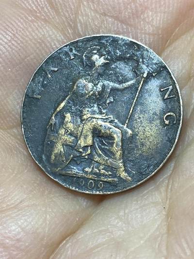 2025年第九十三场(总第一百一十九场）外国好品散币(免佣金) - 英国🇬🇧1909年1法新(爱德华七世时期)